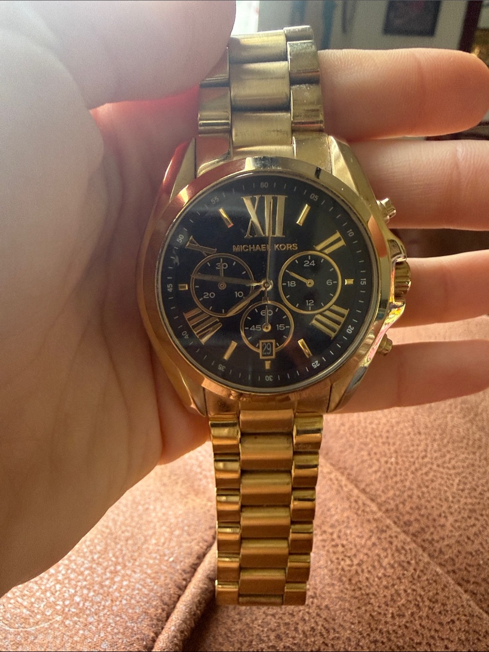 Michael Kors Gold and Black Men's Chronograph Bracelet Watch